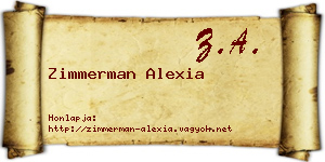 Zimmerman Alexia névjegykártya